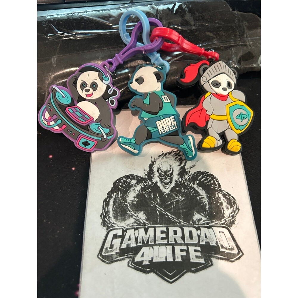 Dude Perfect Keychain Lot of 3 Pandas